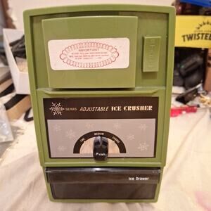 Sears Retro Vintage Avacado Green Color Adjustable Ice Crusher Machine Working